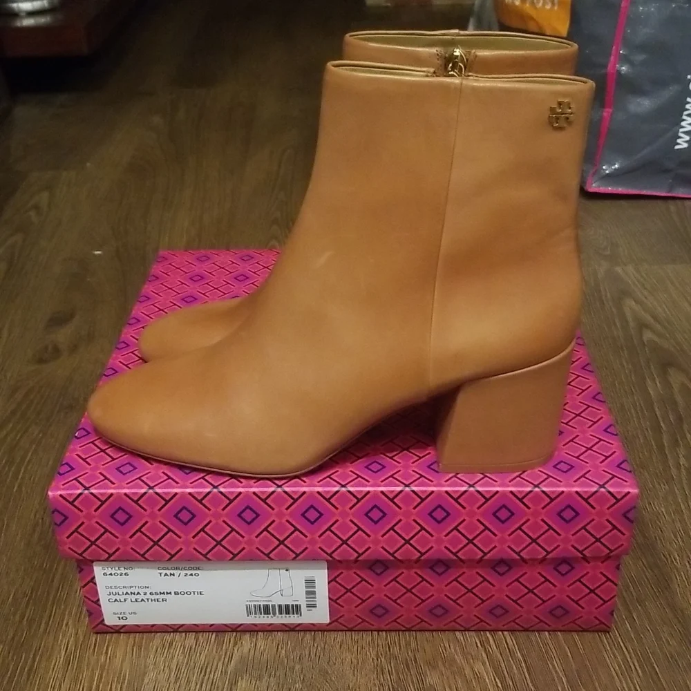 New Tory Burch Juliana 2 Leather Bootie Size 10 - Picture 5 of 12